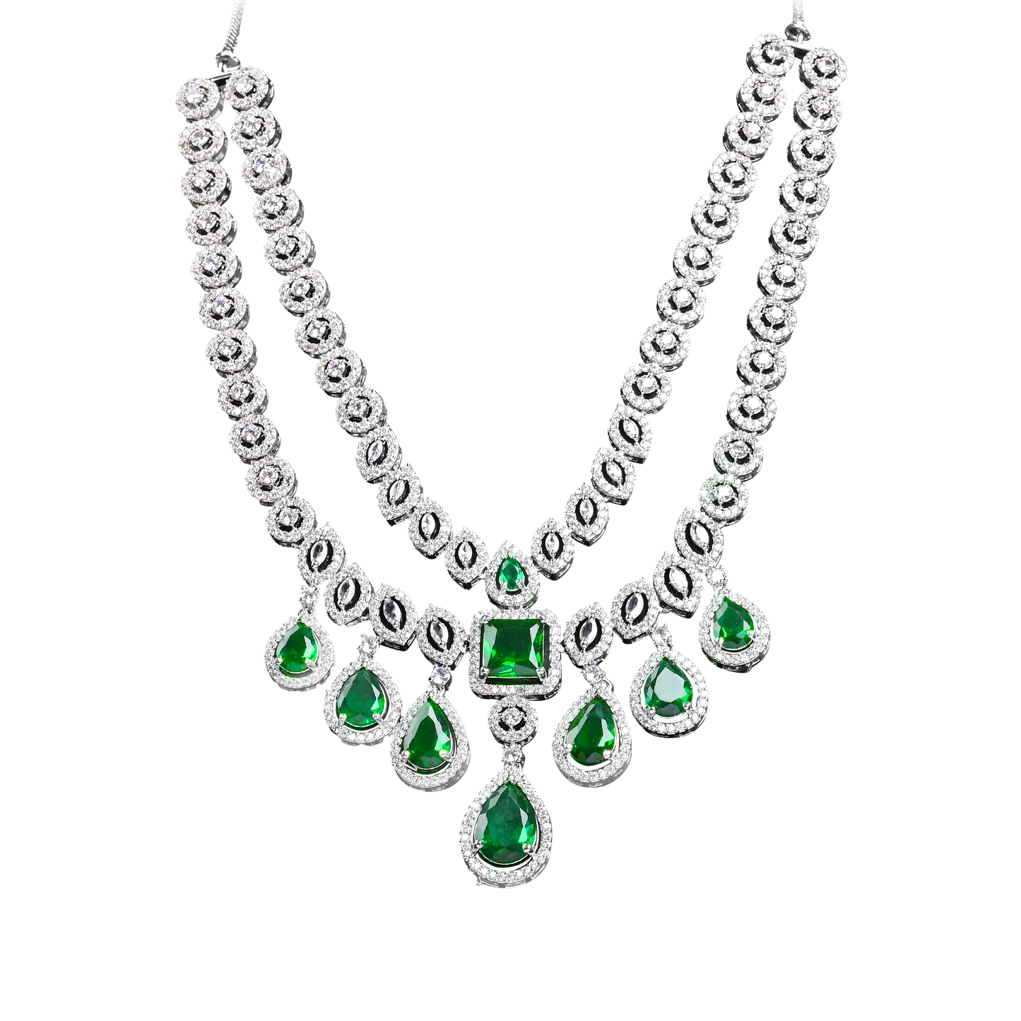 A.D. Set with Emerald Color Stone