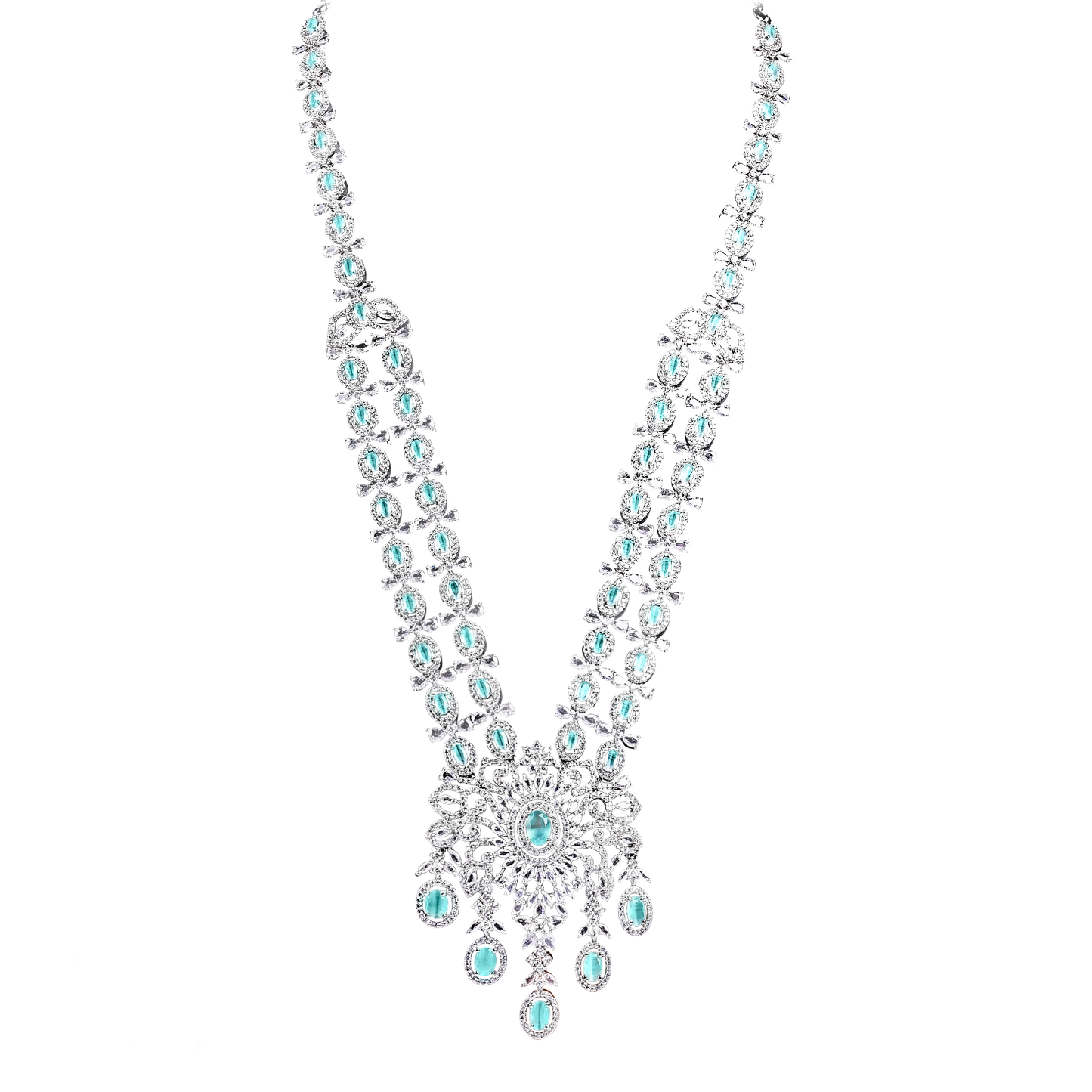 A.D. Set with White Zircon and Mint Stone