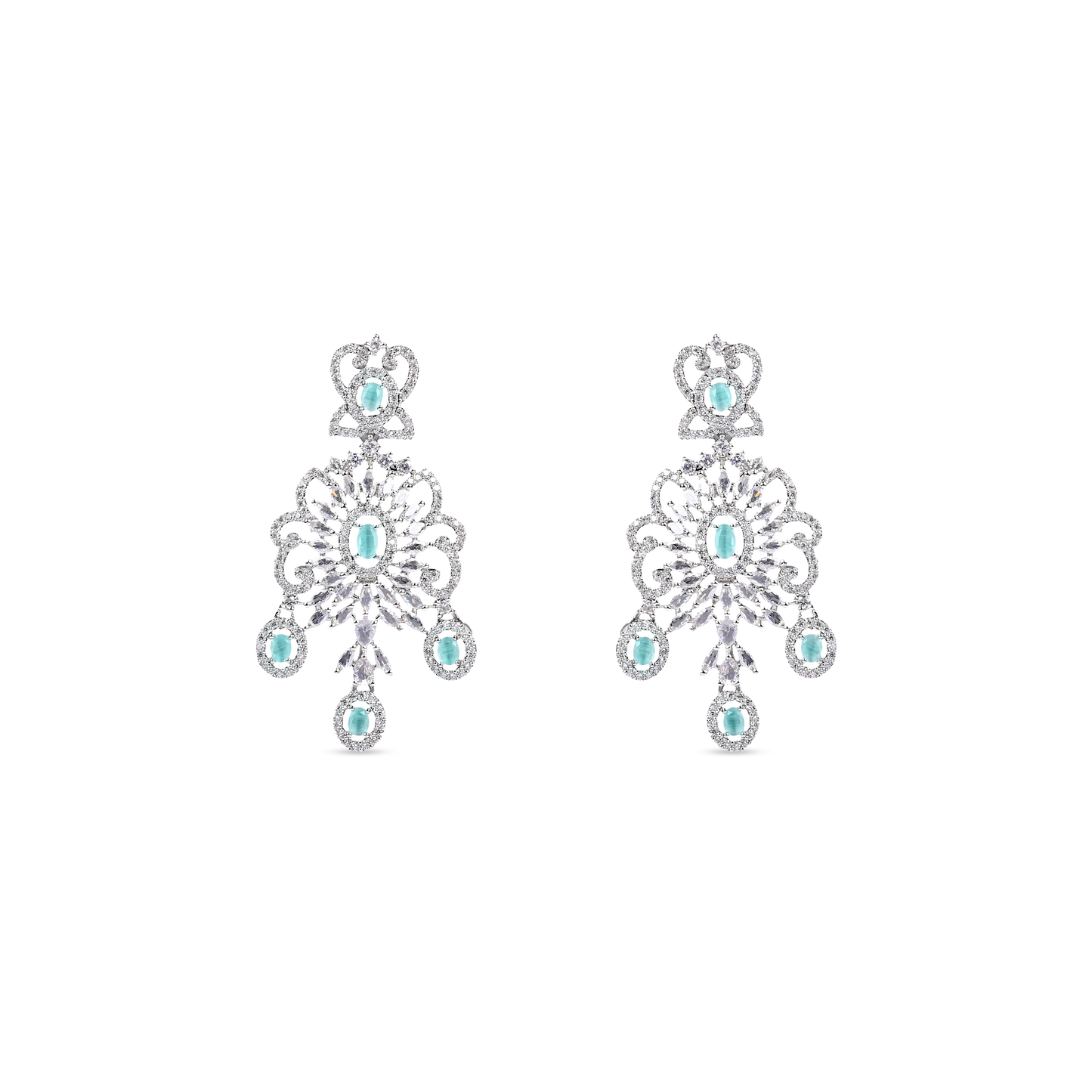 A.D. Set with White Zircon and Mint Stone