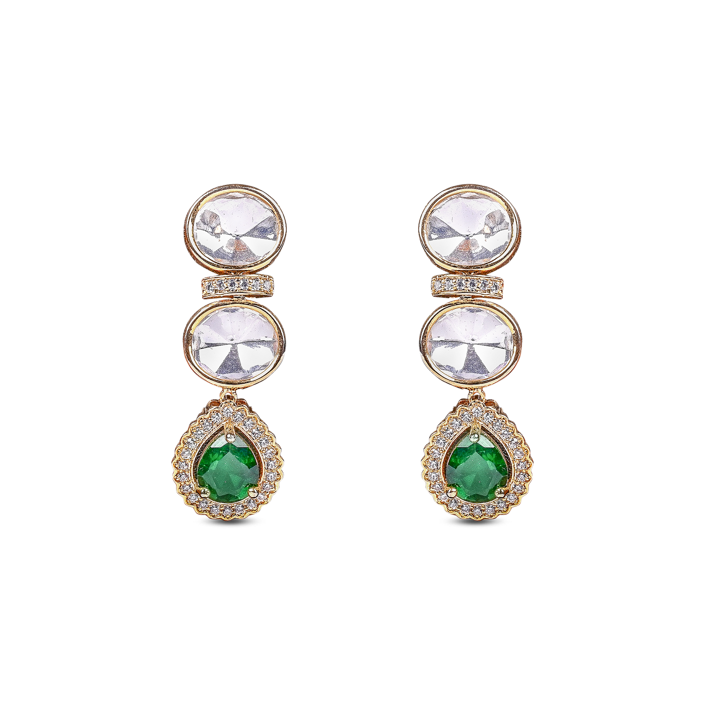 Moissanite Stone Set with Emerald Green Color