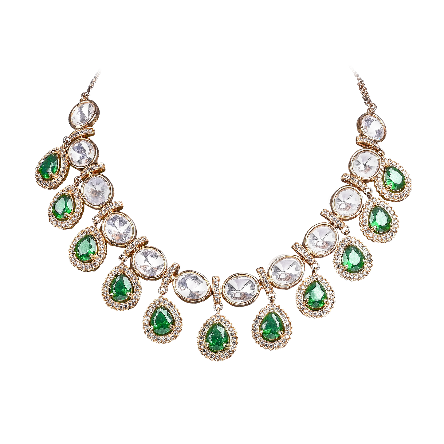 Moissanite Stone Set with Emerald Green Color