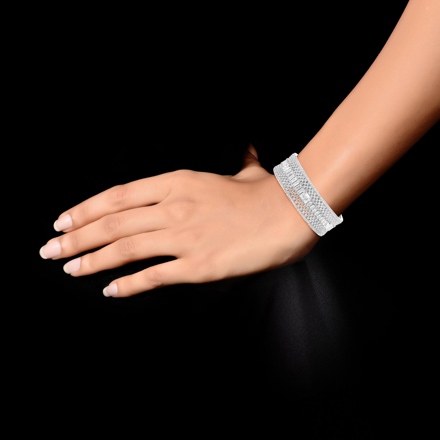 A.D. Bangle with Zircon Stone