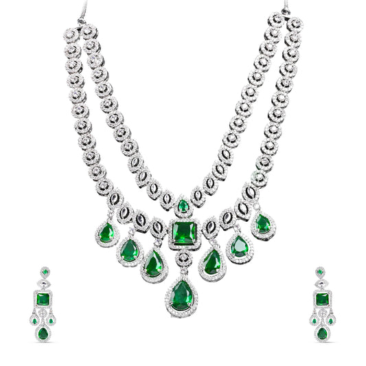 A.D. Set with Emerald Color Stone