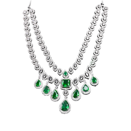 A.D. Set with Emerald Color Stone