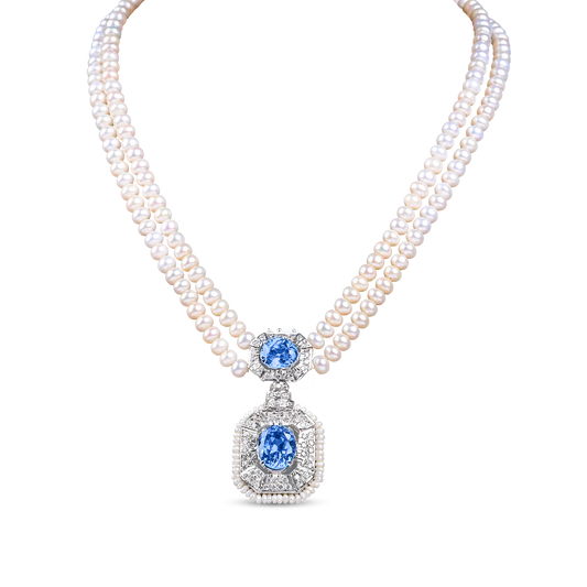 Freshwater Pearl Set with Firoza Color Stone