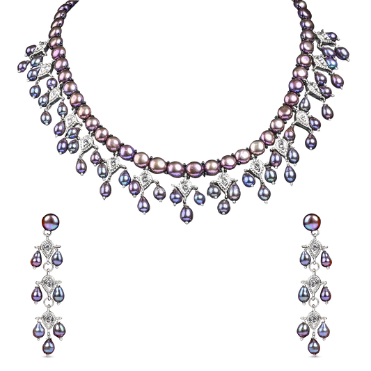 Freshwater Pearl Set Black Pearl