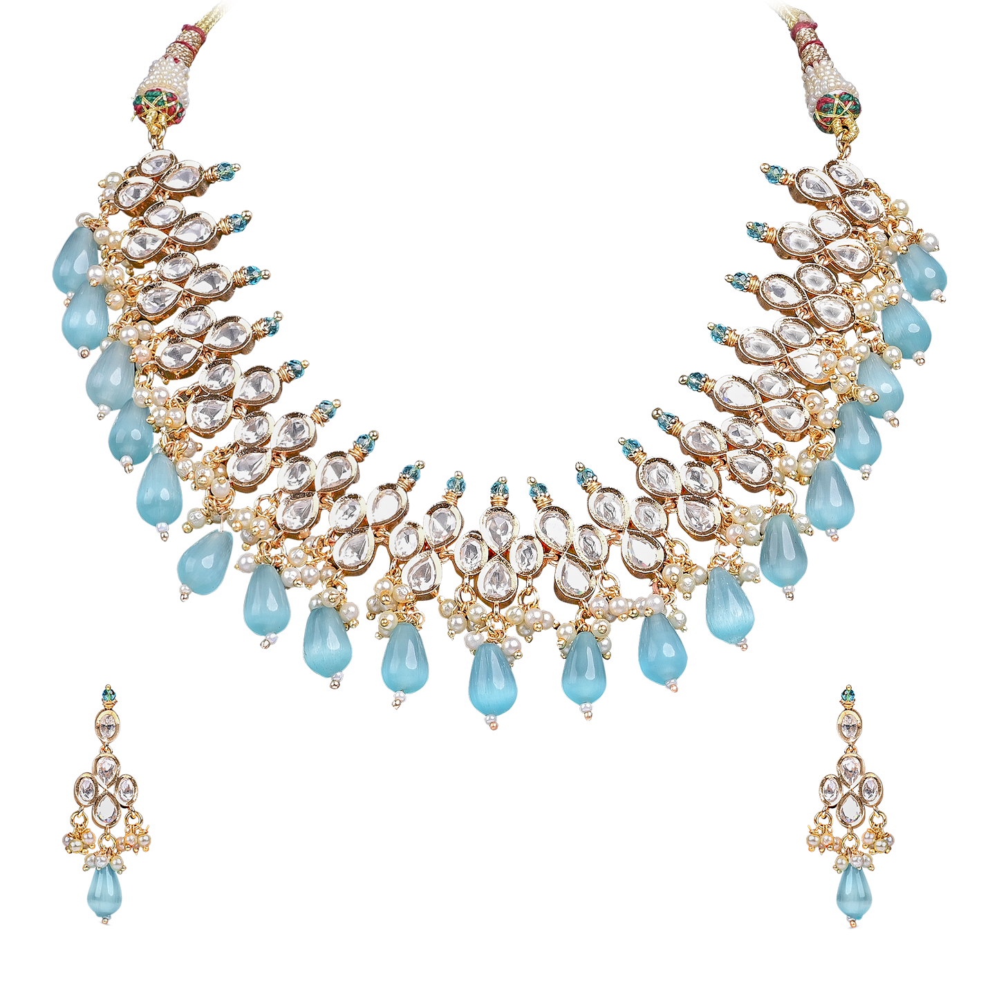 Moissanite Stone Set with Firoza Color Drops