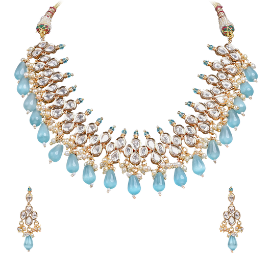 Moissanite Stone Set with Firoza Color Drops