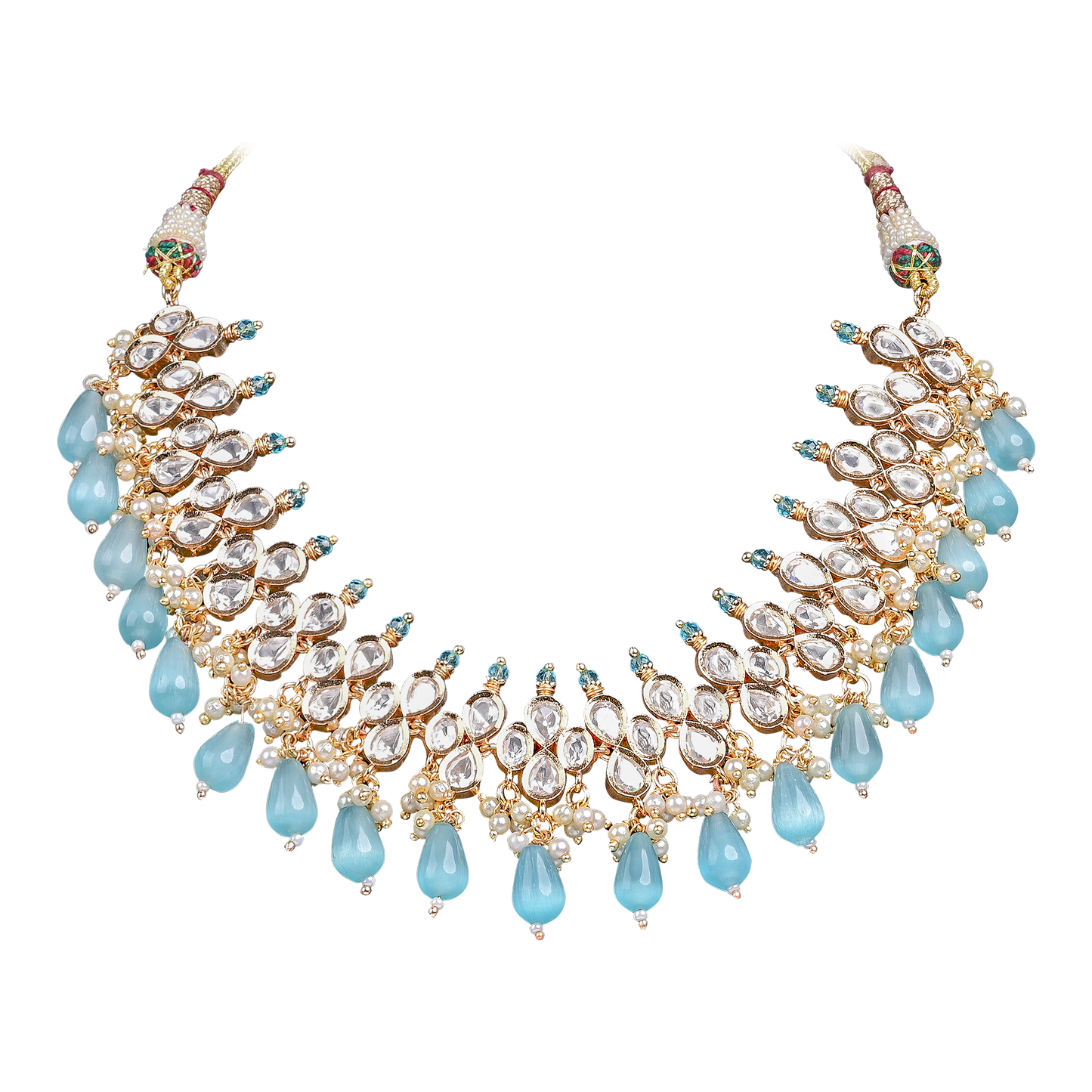 Moissanite Stone Set with Firoza Color Drops