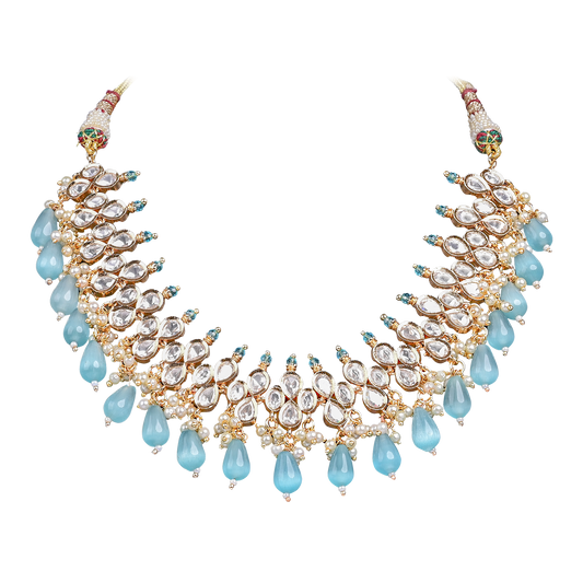 Moissanite Stone Set with Firoza Color Drops